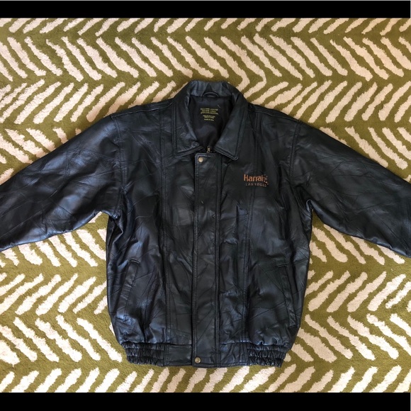 Men’s Harrahs Las Vegas Leather Jacket - Picture 1 of 5